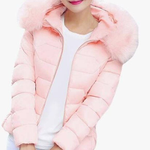 New PINK WINTER COAT, FAUX FURRY MITTENS, GLOVES & SCARF * ALL NEW! - Picture 4 of 11